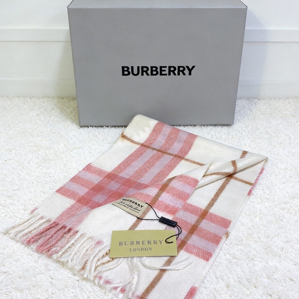 Burberry Blush Cream Camel Check Scarf